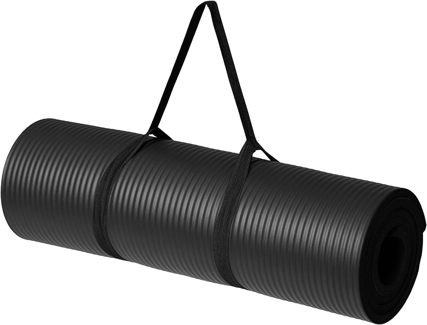 1/2 Inch Extra Thick Yoga & Exercise Mat with Carrying Strap – Cushioned Comfort for Home, Gym & Floor Workouts