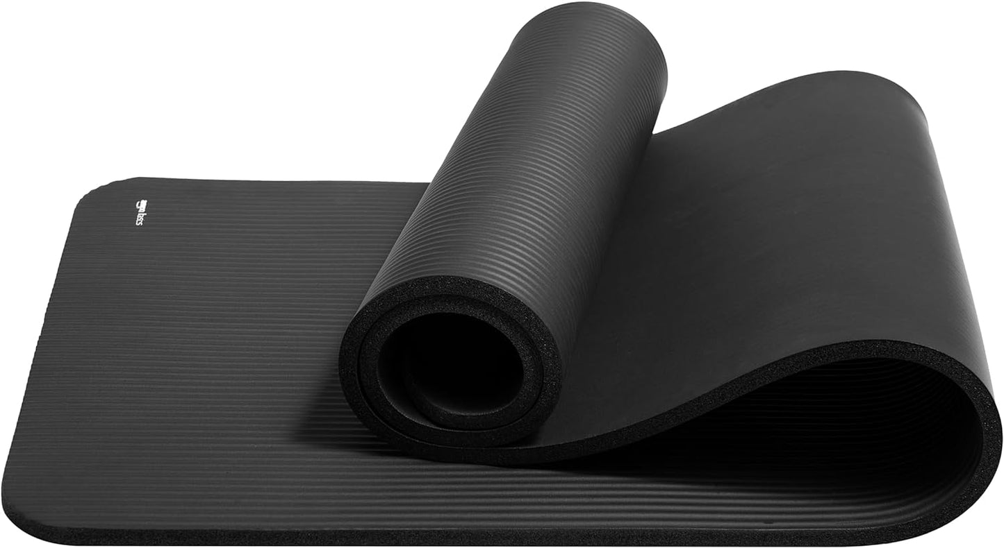  1/2 Inch Extra Thick Yoga & Exercise Mat with Carrying Strap – Cushioned Comfort for Home, Gym & Floor Workouts