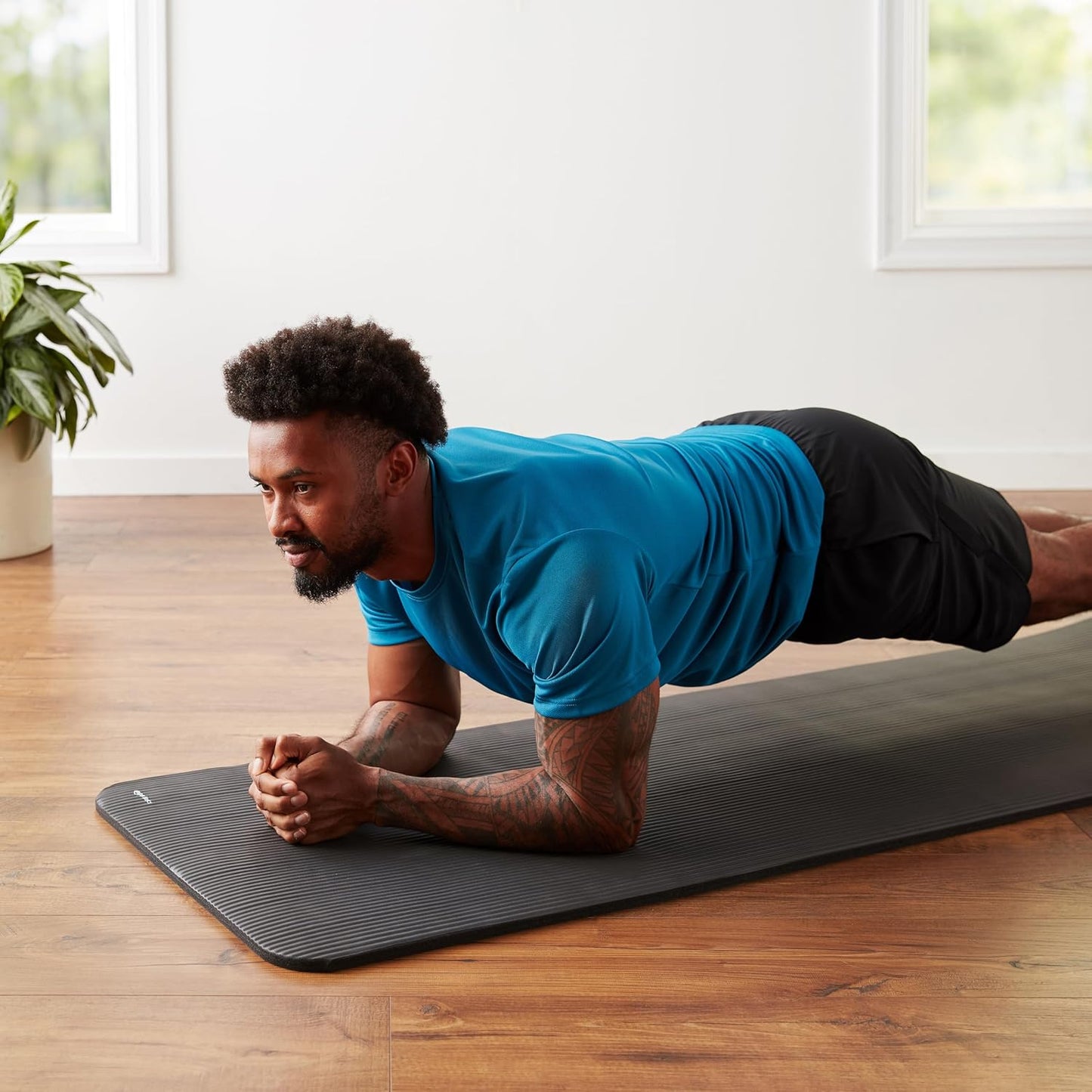  1/2 Inch Extra Thick Yoga & Exercise Mat with Carrying Strap – Cushioned Comfort for Home, Gym & Floor Workouts